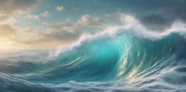 Ocean wave in realistic Christmas style
