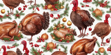Turkey in realistic Christmas style