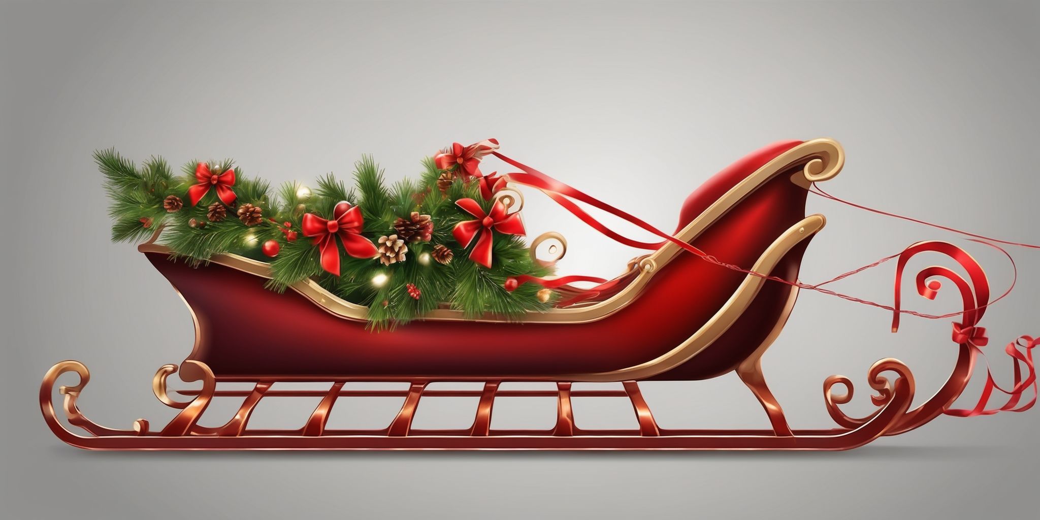 Sleigh in realistic Christmas style