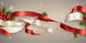 Ribbon in realistic Christmas style
