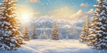 Sunny skies in realistic Christmas style