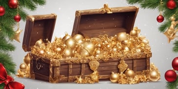Treasure in realistic Christmas style
