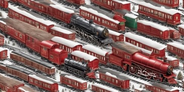 train set in realistic Christmas style