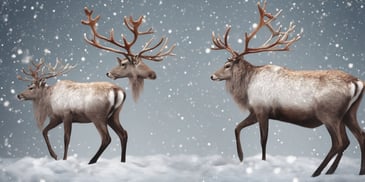 Reindeer in realistic Christmas style