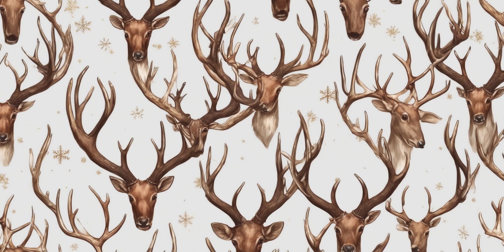 Antlers in realistic Christmas style