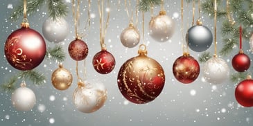 Baubles in realistic Christmas style