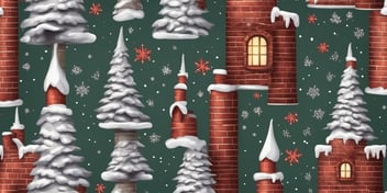 Chimney in realistic Christmas style