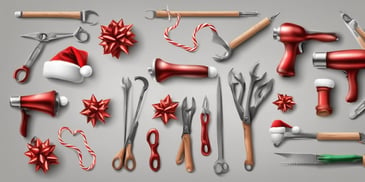 Tools in realistic Christmas style