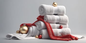 Towel in realistic Christmas style