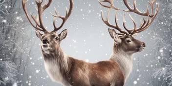 Reindeer in realistic Christmas style