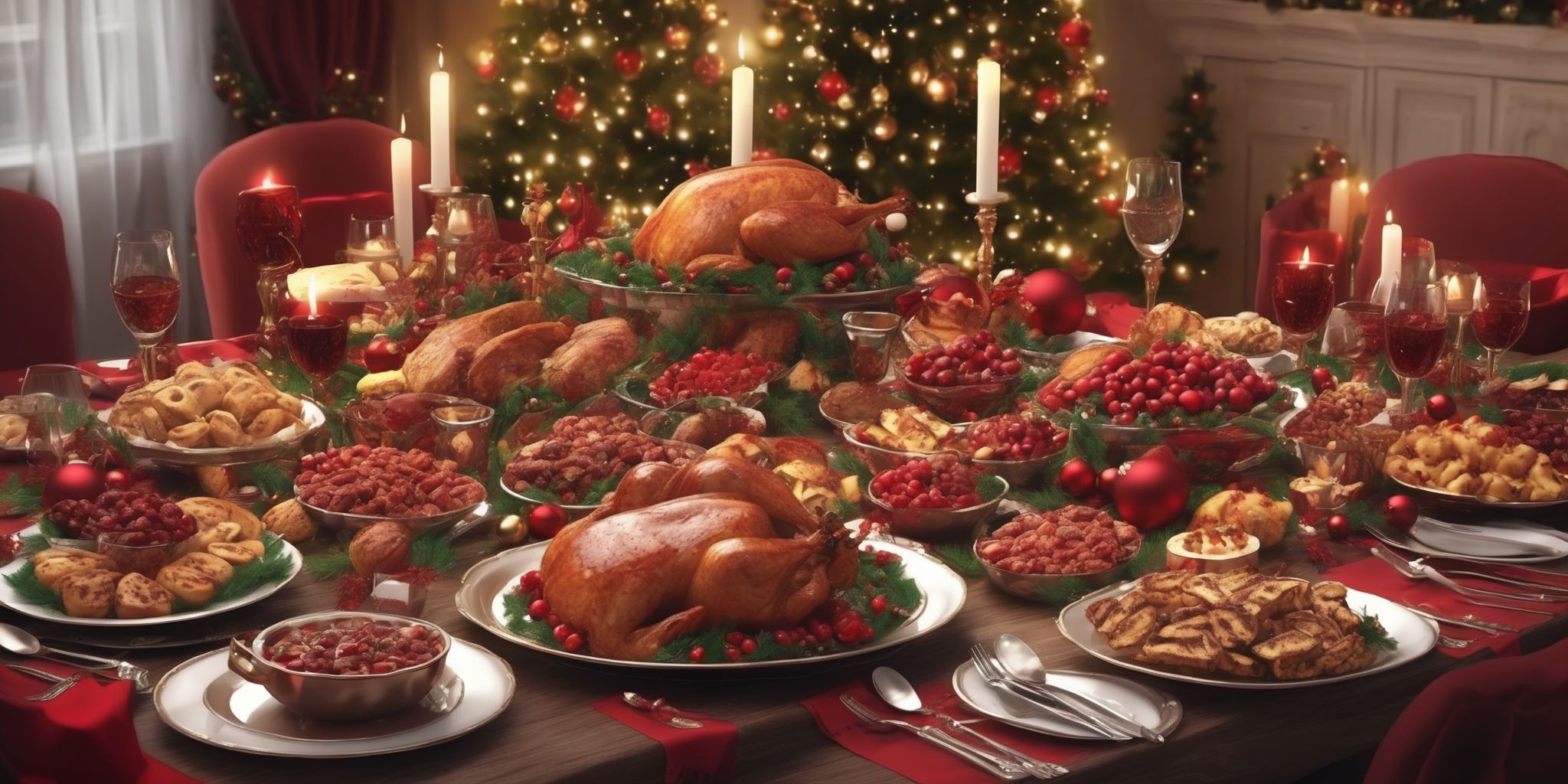 Feast in realistic Christmas style