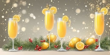 Mimosas in realistic Christmas style