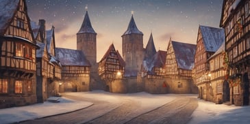 Quedlinburg castle in realistic Christmas style