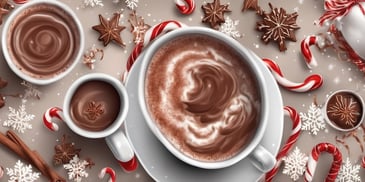 Hot chocolate in realistic Christmas style