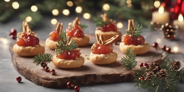 Canapés in realistic Christmas style