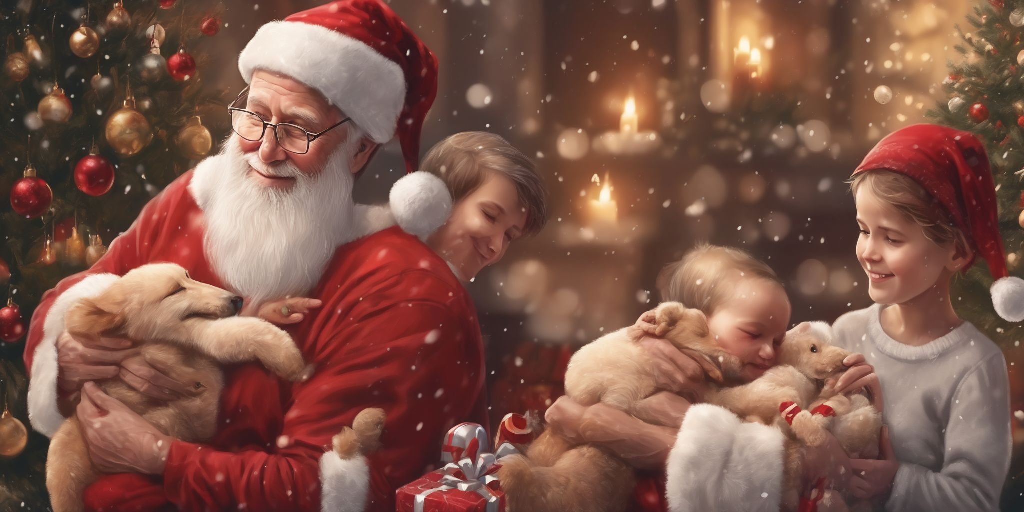 Warm compassion in realistic Christmas style