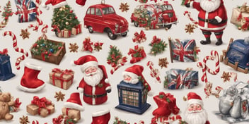 UK souvenirs in realistic Christmas style