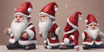 Gnome in realistic Christmas style