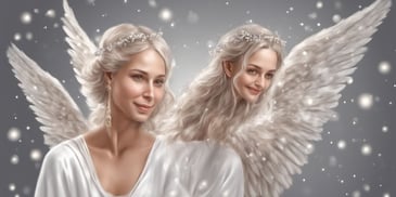 Angel in realistic Christmas style