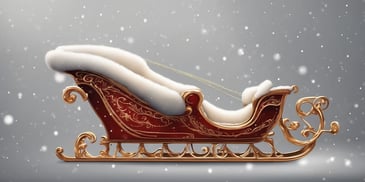 Sleigh in realistic Christmas style