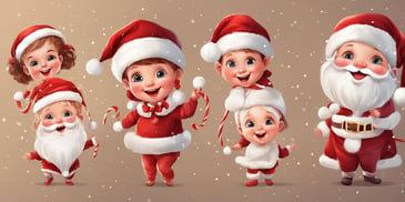 Jolly Kids in realistic Christmas style