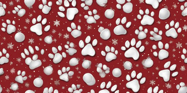 Pawprints in realistic Christmas style