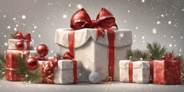 Present in realistic Christmas style