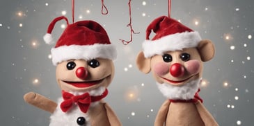 Puppet in realistic Christmas style