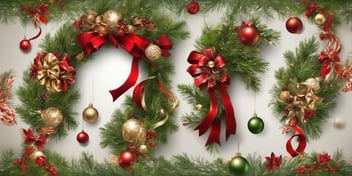Wreath: festive, decoration in realistic Christmas style