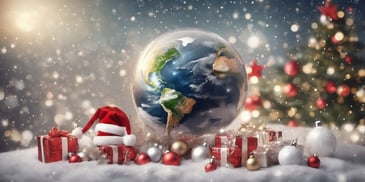 World in realistic Christmas style