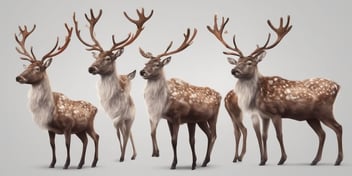 Reindeer in realistic Christmas style