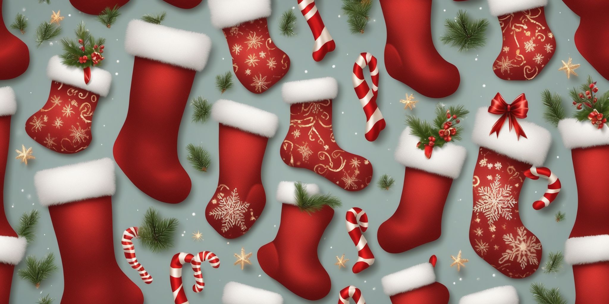 Stockings in realistic Christmas style