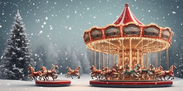 Carousel in realistic Christmas style