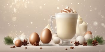 Eggnog in realistic Christmas style