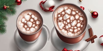 Hot cocoa in realistic Christmas style