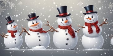 Snowman in realistic Christmas style