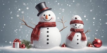 Snowman in realistic Christmas style