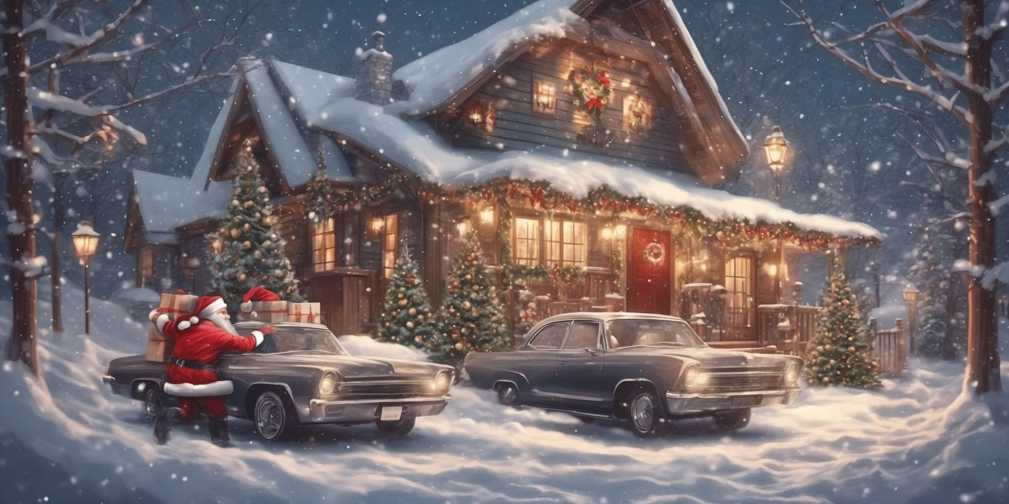 Getaway in realistic Christmas style