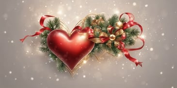 Heart in realistic Christmas style