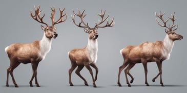 Reindeer in realistic Christmas style