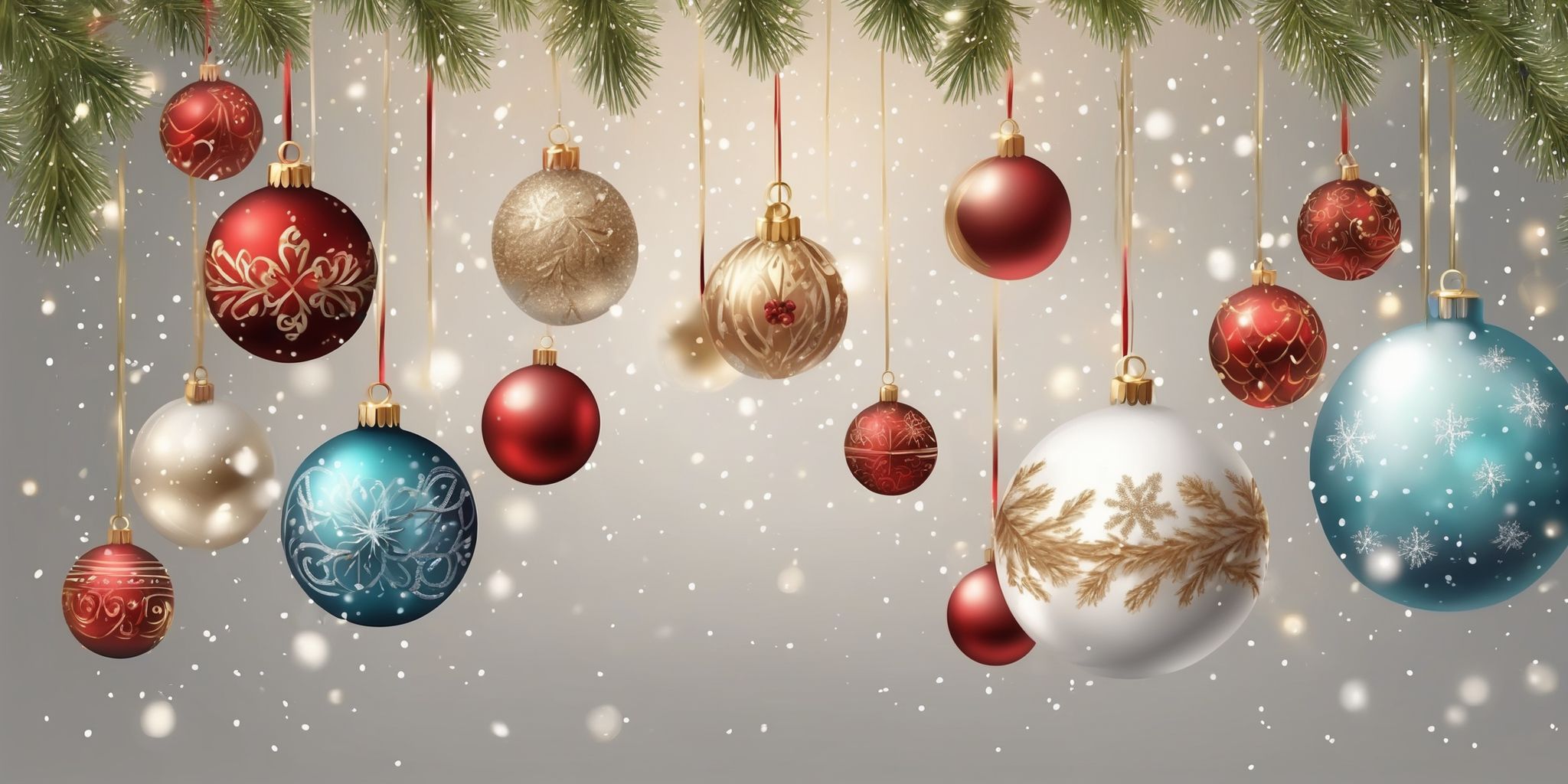 Baubles in realistic Christmas style