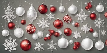 Ornaments in realistic Christmas style