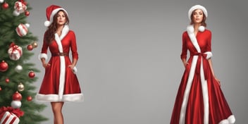 Dress in realistic Christmas style