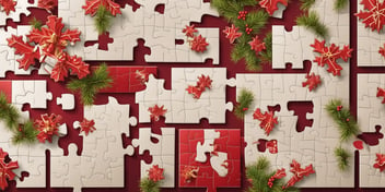 Puzzles in realistic Christmas style