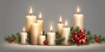 Candles in realistic Christmas style