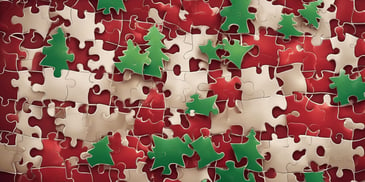 Puzzles in realistic Christmas style