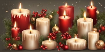 Candles in realistic Christmas style