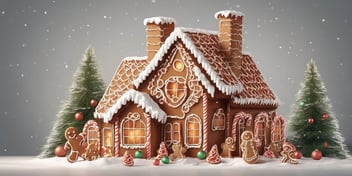Gingerbread house in realistic Christmas style