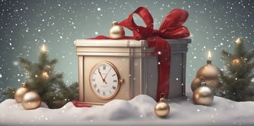 Time capsule in realistic Christmas style