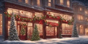 Store in realistic Christmas style